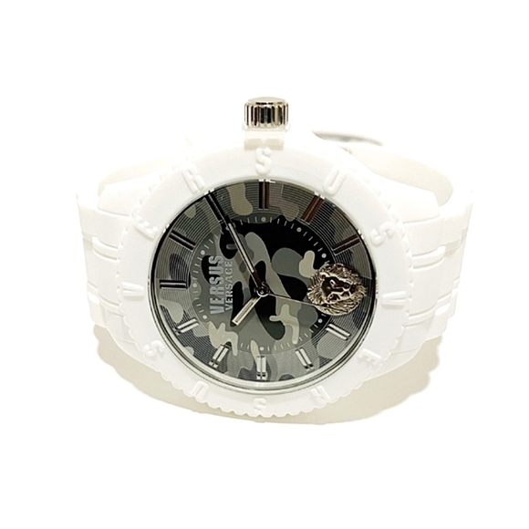 🐉 VERSACE® Versus White Camouflage w/Steel Lion Watch & Case NWT! - Picture 13 of 15